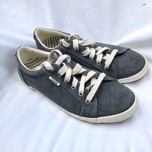 Taos > Womens STAR Charcoal Washed Canvas Sneakers> 9